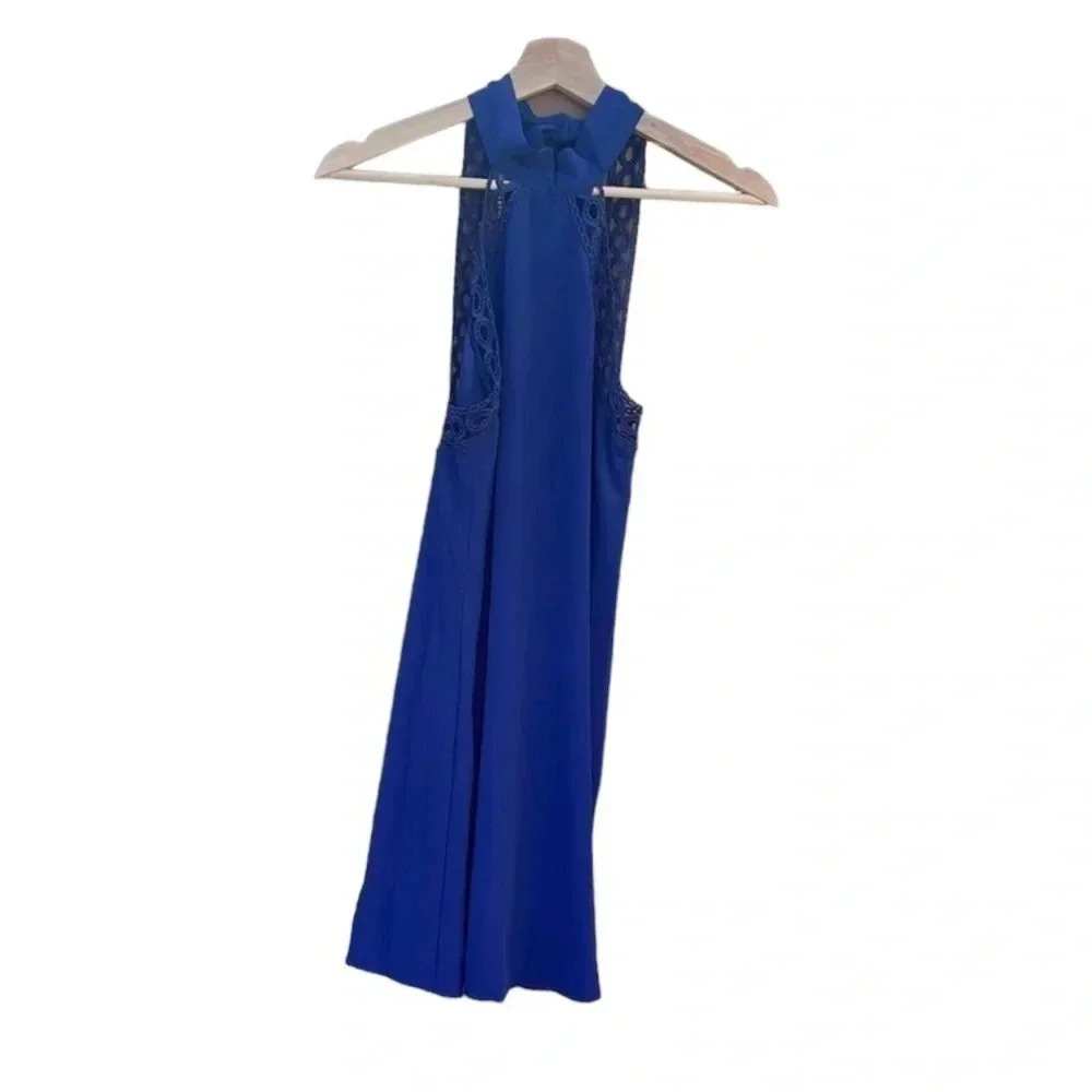 Lulus size XS cobalt blue mini dress, with crochet straps